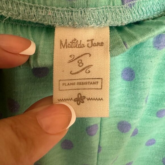 Matilda Jane Girls Size 8 Pajama Set Ruffle Pants Flutter Sleeve Top Swan Fairy - Picture 7 of 9